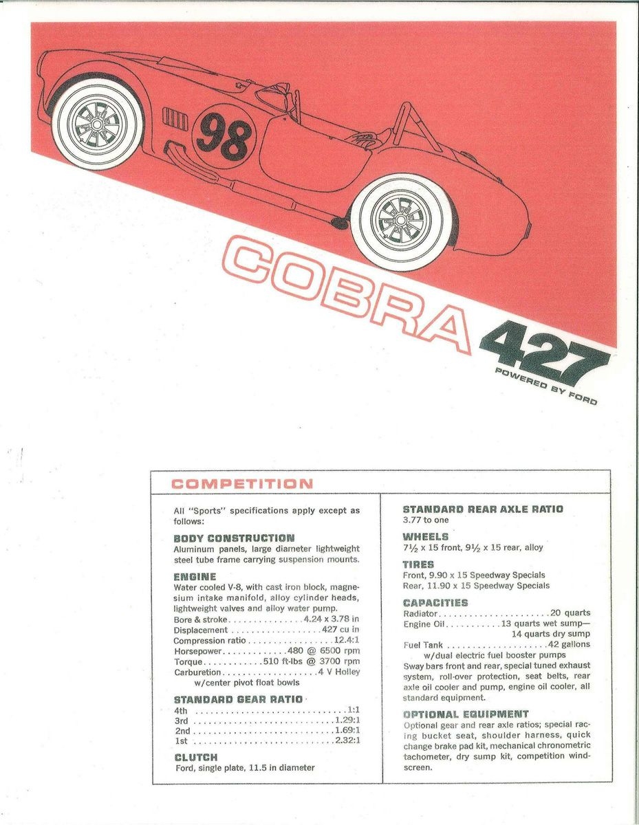 Full Comp Cobra Specs