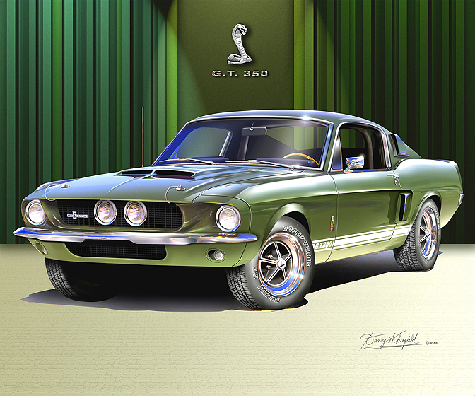 ITEM 6 B  1967 MUSTANG SHELBY GT 350 (lime green metallic)
Check out more at:http://www.dannywhitfield.com/mustang